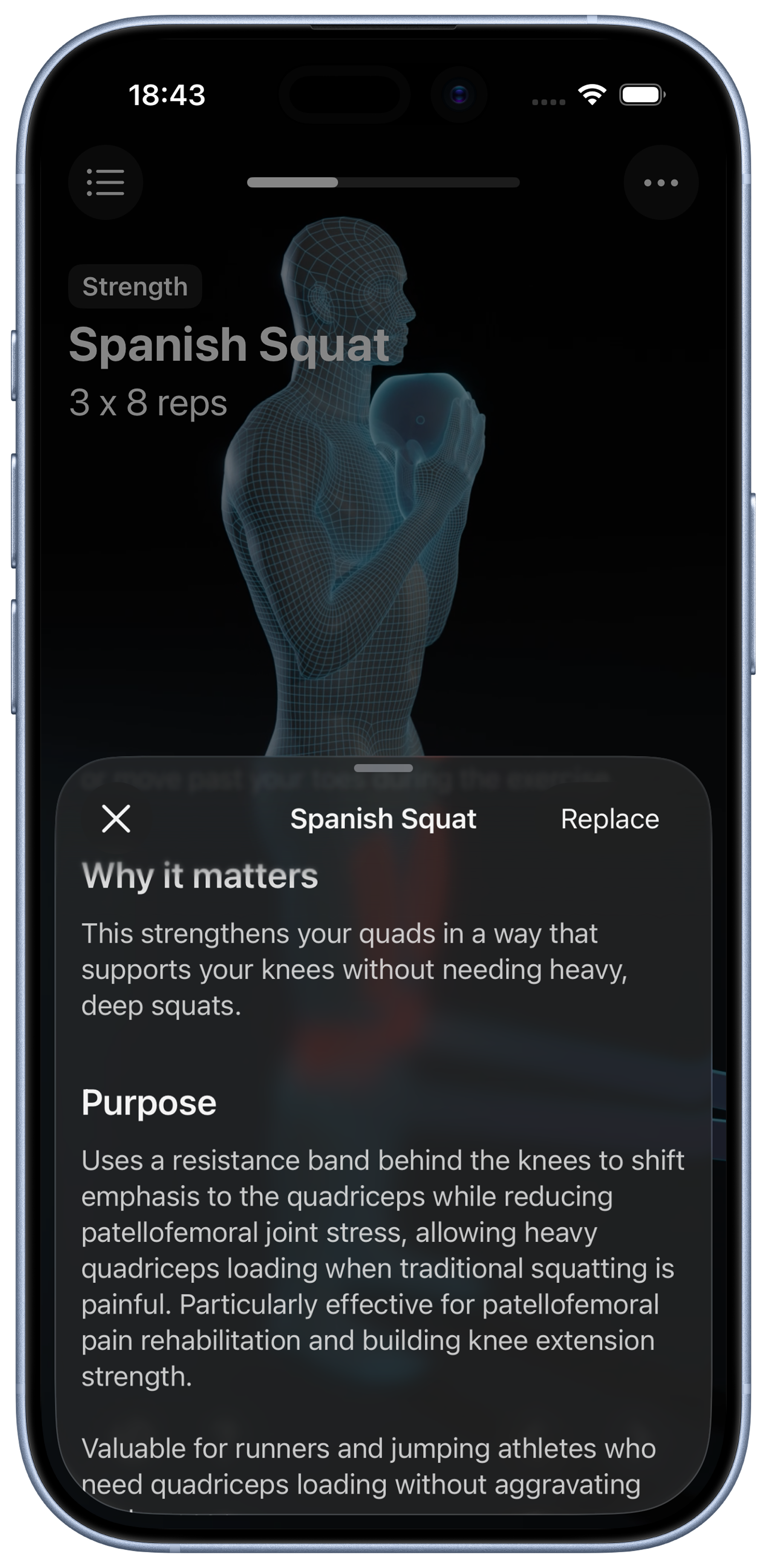 Exercise detail screen